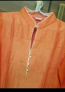 Uptown Brand Khadi Silk Kurti. Thread Weavings On Sleeves And Front Bottom.