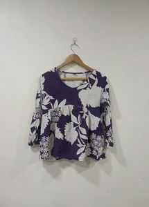 Purple Floral Print Kurta