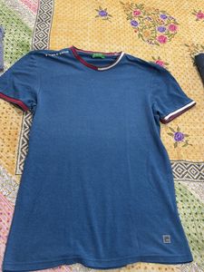 benetton Blue Crew Neck T-Shirt