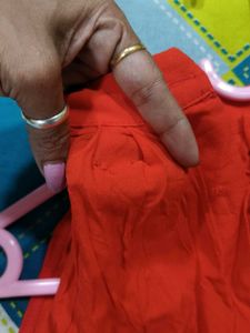 Vibrant Orange Button-Down Midi Dress