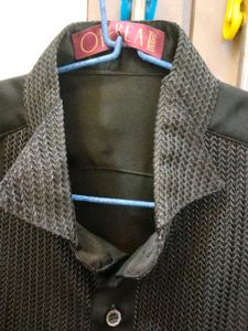 Men's Black Designer Party Shirt