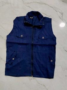 Men's Blue Sleeveless Jacket