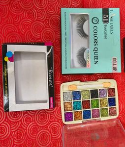 Eye makeup combo Eyeshadow, Eyelashes, Lash glue