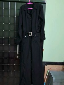 Classic Black Belted Trench Coat
