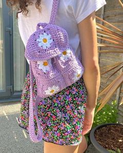 Crochet Daisy Backpack