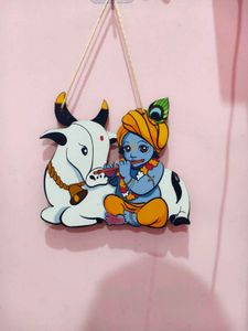 Cute Krishna Cow wall hanging