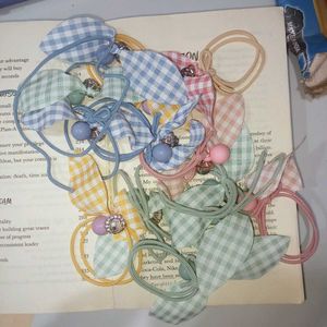 Cute Gingham Hair Ties with Charms