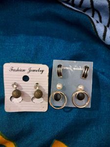 Hurry: Combo: Set Of 5 Studs+ 1 Ear Fitted Earring