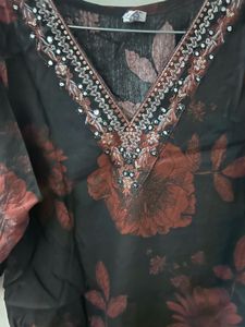 Embellished Floral Kurta Top