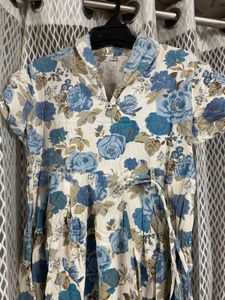 Vintage Blue Floral Dress