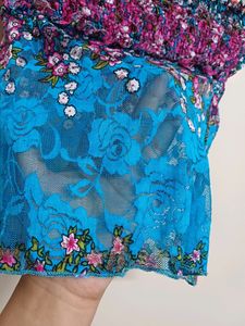 Blue Net Tube Top