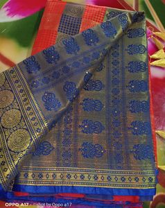 Beautiful Stone And Mirror Work Saree