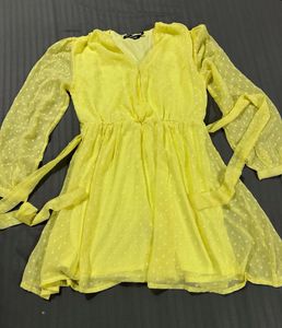 Chic Yellow Polka Dot Dress