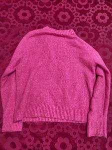 American Eagle Vibrant Pink Knit Sweater - Size XS
