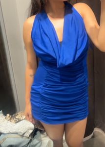 Zara Blue Halter Neck Dress