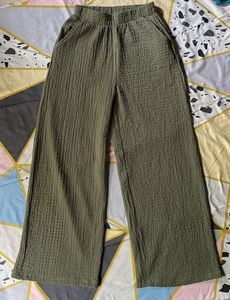 Olive Green Wide Leg Pants