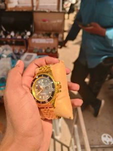 ROLEX BLACK DIAL Luxury Gold Watch