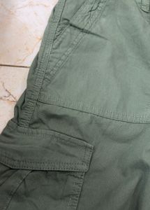 Olive Green Cargo Pants(Adjustable)