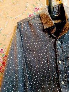 🇳🇿💫🎀Men's Blue Dotted Pattern Shirt