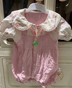 Adorable Pink Strawberry Baby Romper