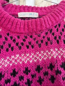 Vintage Pink Patterned Sweater