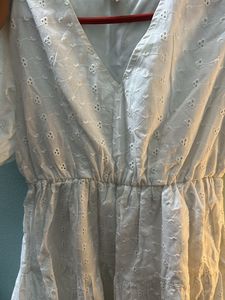Zara White Eyelet Dress