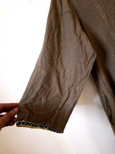 Brown V-Neck Kurta