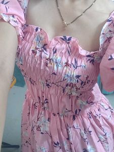 Pink Floral High-Low Dress