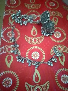 Combo Set Contemporary And Oxidized Silver Jhumkas