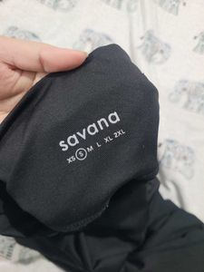 Savana Black Athleisure Leggings with Pockets