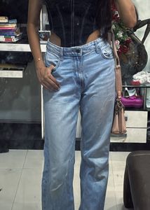Light Wash Wide Leg Denim Jeans