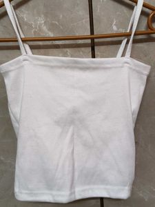 White Ribbed Tank Top