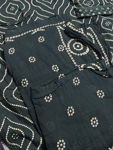 Green Bandhani Print Kurta set
