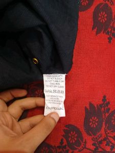 Charcoal Floral Print short Kurti