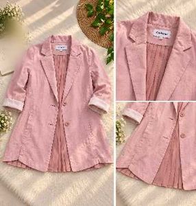 Pink Linen Blend Blazer