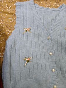 Korean Flora Knit Vest(New)