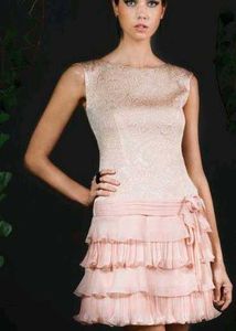 Chic Rose Ruffled Lace Dress