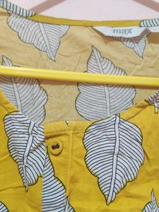 Yellow Printed Kurti