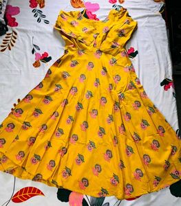 Vibrant Yellow Floral Maxi Dress