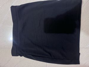 Black Mini Skirt with Slit