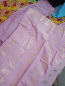 Pink Kurta Set with Embellished Neckline