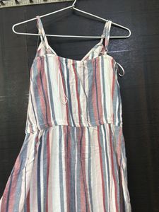 Striped Button-Down Midi Dress