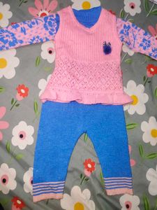 Cute Baby Girl's Sweater and Leggings Set