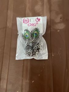 GNG Peacock Feather Jhumka Earrings