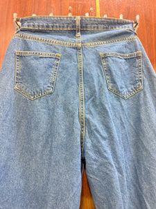 Blue Denim Wide Leg Pants