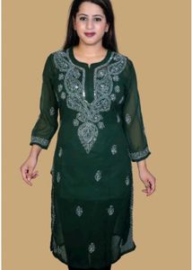 Embellished Green Kurta