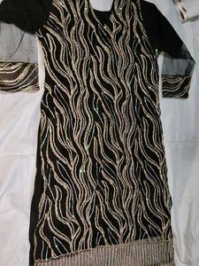 Sparkling Black Kurta with Sequins