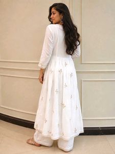 Elegant White Embroidered Kurta Set