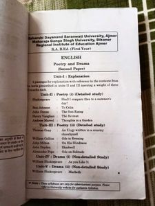 Study King B.A. B.Ed. First year English book