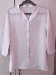 White Fitted Button-Down Shirt